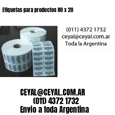 Etiquetas para productos 80 x 20