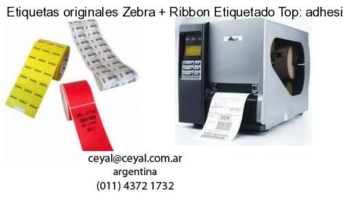 Etiquetas originales Zebra Ribbon Etiquetado Top: adhesivo ribbo