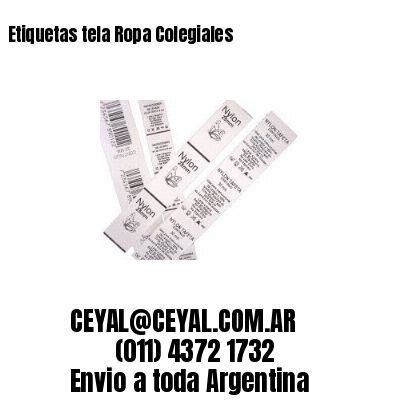 Etiquetas tela Ropa Colegiales