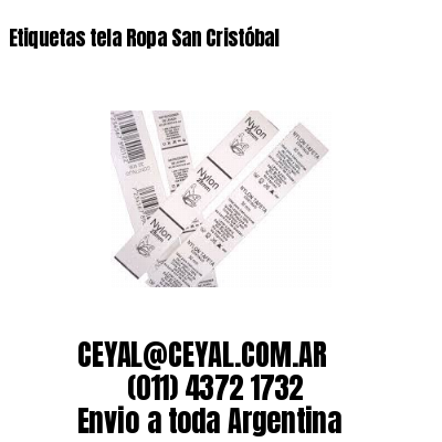 Etiquetas tela Ropa San Cristóbal