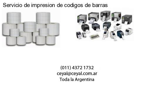 Servicio de impresion de codigos de barras
