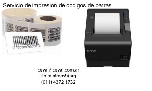 Servicio de impresion de codigos de barras