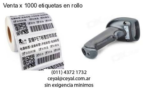 Venta x 1000 etiquetas en rollo
