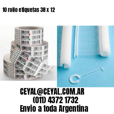 10 rollo etiquetas 38 x 12