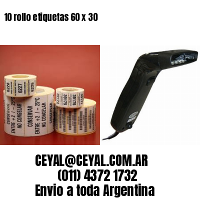 10 rollo etiquetas 60 x 30