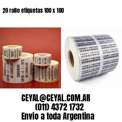 20 rollo etiquetas 100 x 100