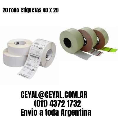 20 rollo etiquetas 40 x 20