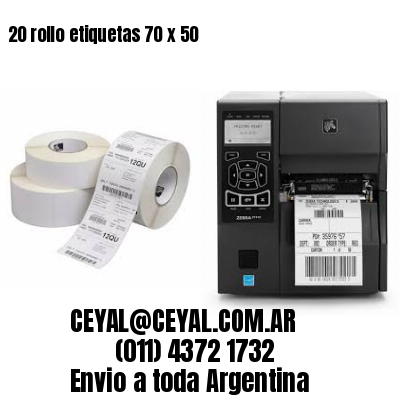 20 rollo etiquetas 70 x 50