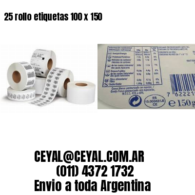 25 rollo etiquetas 100 x 150