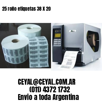 25 rollo etiquetas 38 X 20