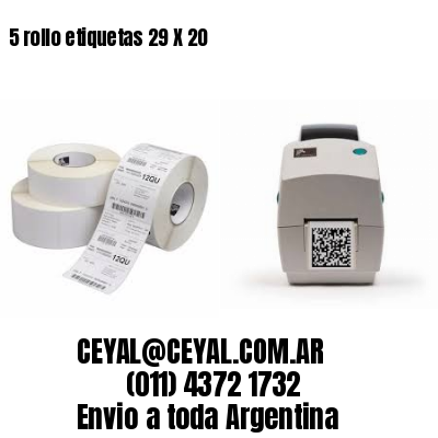 5 rollo etiquetas 29 X 20