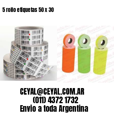 5 rollo etiquetas 50 x 30