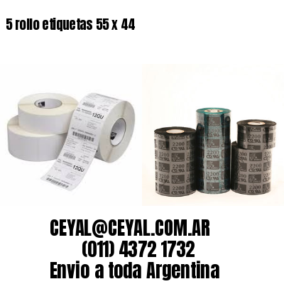 5 rollo etiquetas 55 x 44