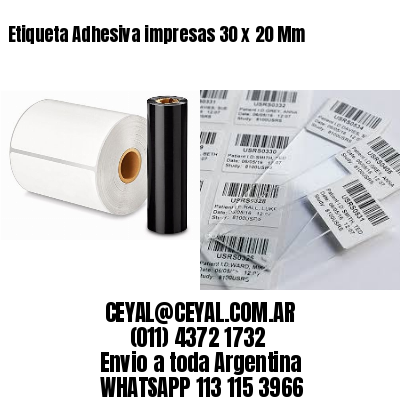 Etiqueta Adhesiva impresas 30 x 20 Mm