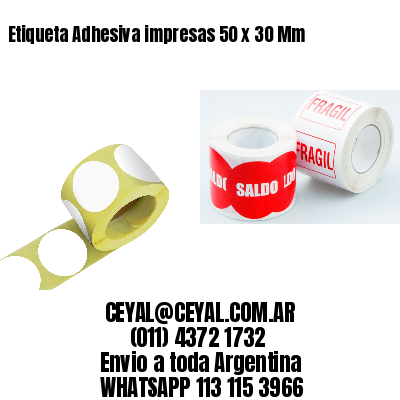 Etiqueta Adhesiva impresas 50 x 30 Mm