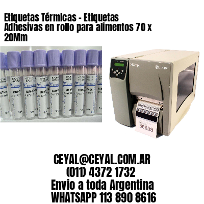 Etiquetas Térmicas – Etiquetas Adhesivas en rollo para alimentos 70 x 20Mm