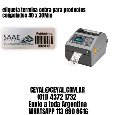 etiqueta termica cebra para productos congelados 40 x 30Mm