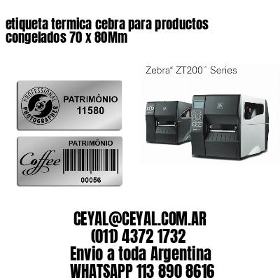 etiqueta termica cebra para productos congelados 70 x 80Mm