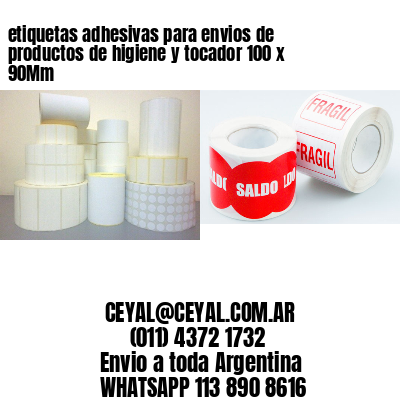 etiquetas adhesivas para envios de productos de higiene y tocador 100 x 90Mm