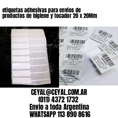 etiquetas adhesivas para envios de productos de higiene y tocador 20 x 20Mm