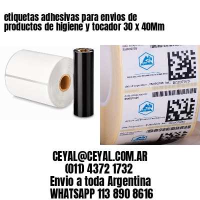 etiquetas adhesivas para envios de productos de higiene y tocador 30 x 40Mm