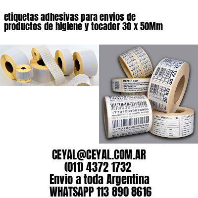 etiquetas adhesivas para envios de productos de higiene y tocador 30 x 50Mm