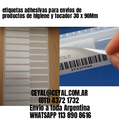 etiquetas adhesivas para envios de productos de higiene y tocador 30 x 90Mm