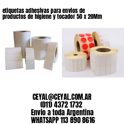 etiquetas adhesivas para envios de productos de higiene y tocador 50 x 20Mm