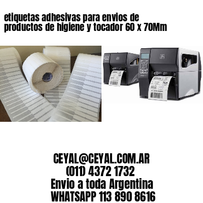 etiquetas adhesivas para envios de productos de higiene y tocador 60 x 70Mm