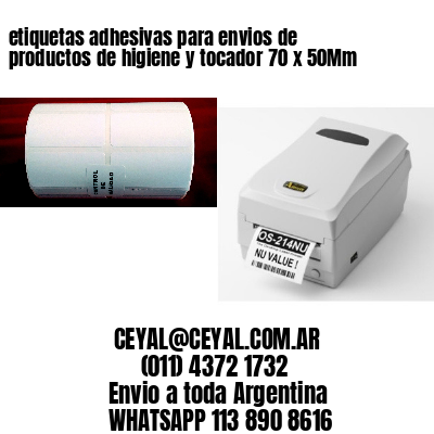 etiquetas adhesivas para envios de productos de higiene y tocador 70 x 50Mm