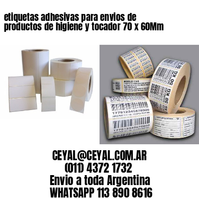 etiquetas adhesivas para envios de productos de higiene y tocador 70 x 60Mm