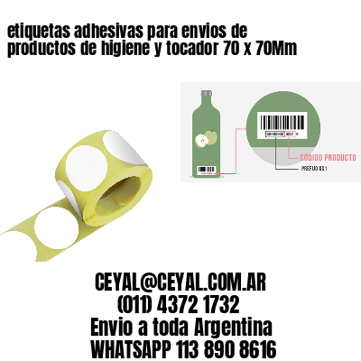 etiquetas adhesivas para envios de productos de higiene y tocador 70 x 70Mm