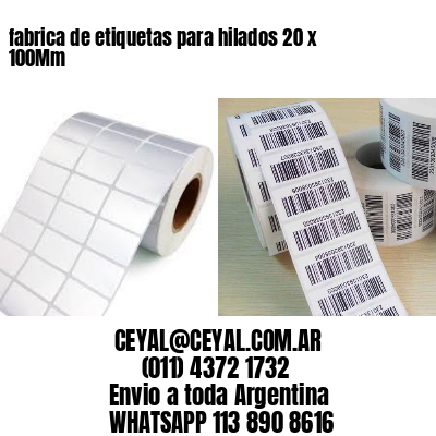 fabrica de etiquetas para hilados 20 x 100Mm