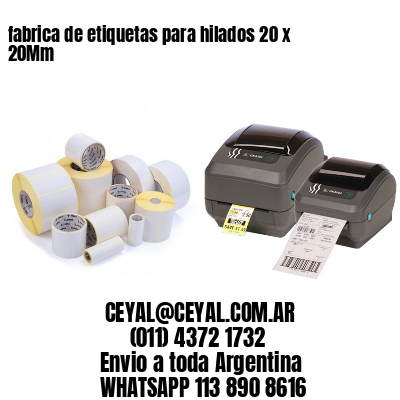 fabrica de etiquetas para hilados 20 x 20Mm