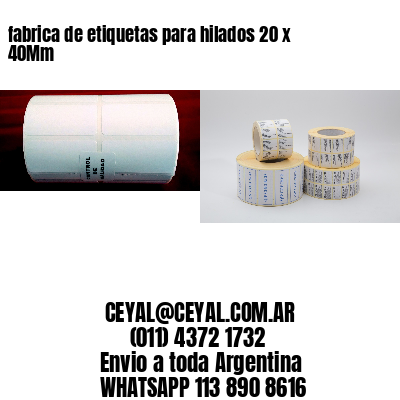 fabrica de etiquetas para hilados 20 x 40Mm