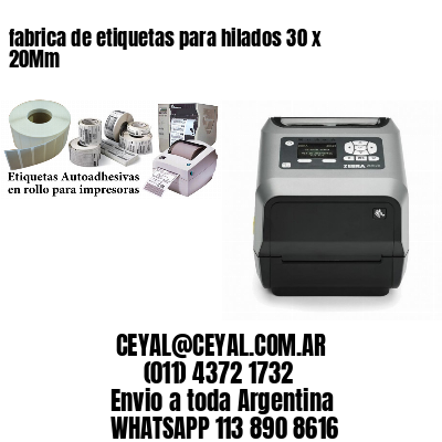 fabrica de etiquetas para hilados 30 x 20Mm