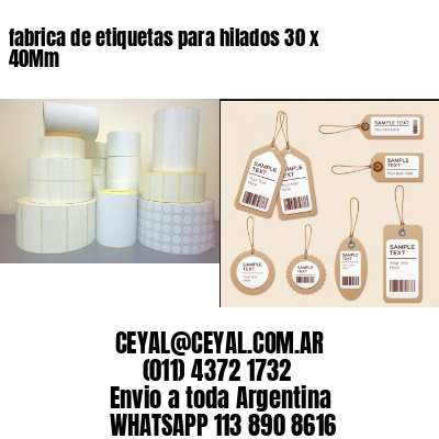 fabrica de etiquetas para hilados 30 x 40Mm