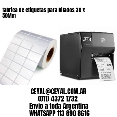fabrica de etiquetas para hilados 30 x 50Mm