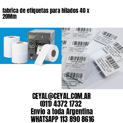 fabrica de etiquetas para hilados 40 x 20Mm