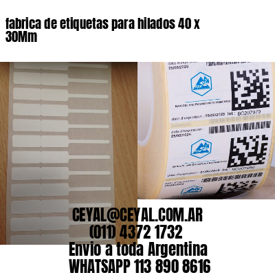 fabrica de etiquetas para hilados 40 x 30Mm
