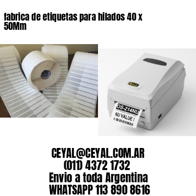 fabrica de etiquetas para hilados 40 x 50Mm