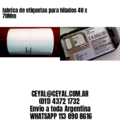 fabrica de etiquetas para hilados 40 x 70Mm