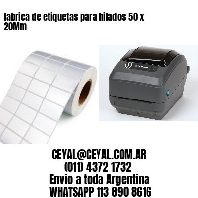 fabrica de etiquetas para hilados 50 x 20Mm