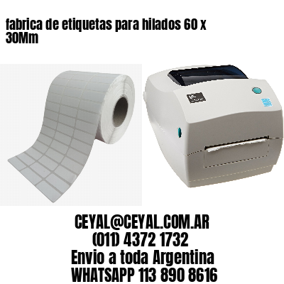 fabrica de etiquetas para hilados 60 x 30Mm
