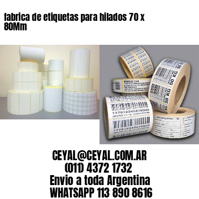 fabrica de etiquetas para hilados 70 x 80Mm