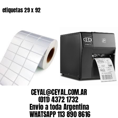 etiquetas 29 x 92