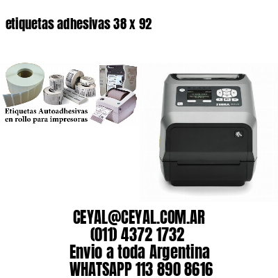 etiquetas adhesivas 38 x 92
