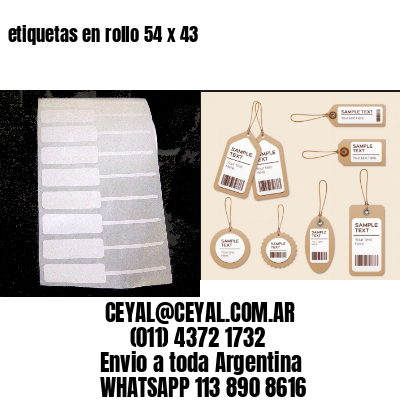 etiquetas en rollo 54 x 43