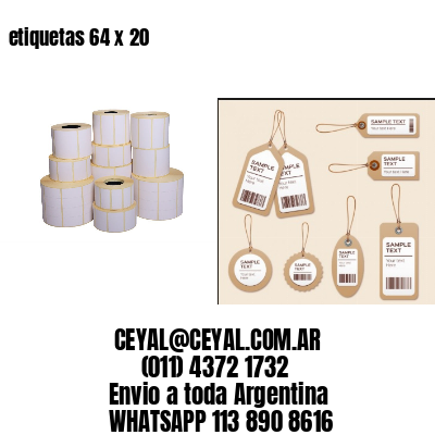 etiquetas 64 x 20
