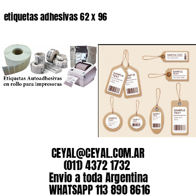 etiquetas adhesivas 62 x 96
